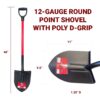 12-Gauge Round Point D-Grip measurements