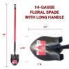 14-Gauge Floral Spade long handle measurements