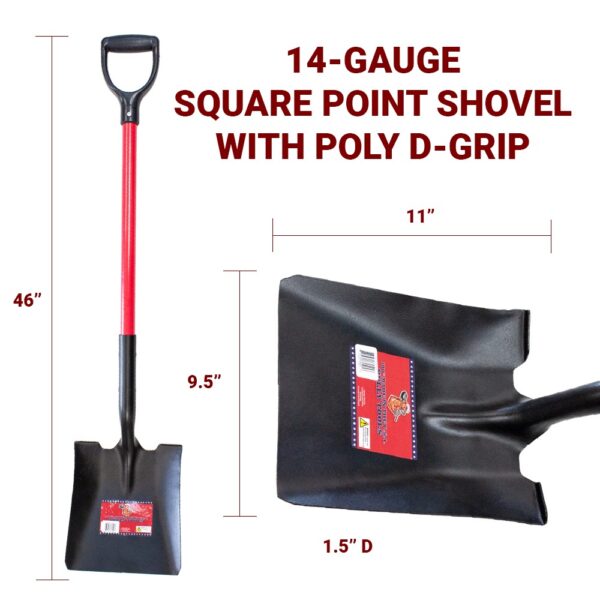 14-Gauge Square Point D-Grip measurements