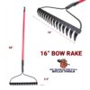 16" Bow Rake with 58" Handle dimensions