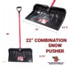 22" Combination Snow Pusher with D-Grip dimensions