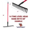 Level Head Rake with 58" Handle dimensions