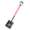 Square point shovel with fiberglass handle and poly d-grip