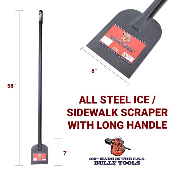 All Steel Ice/Sidewalk Scraper with Long Handle dimensions