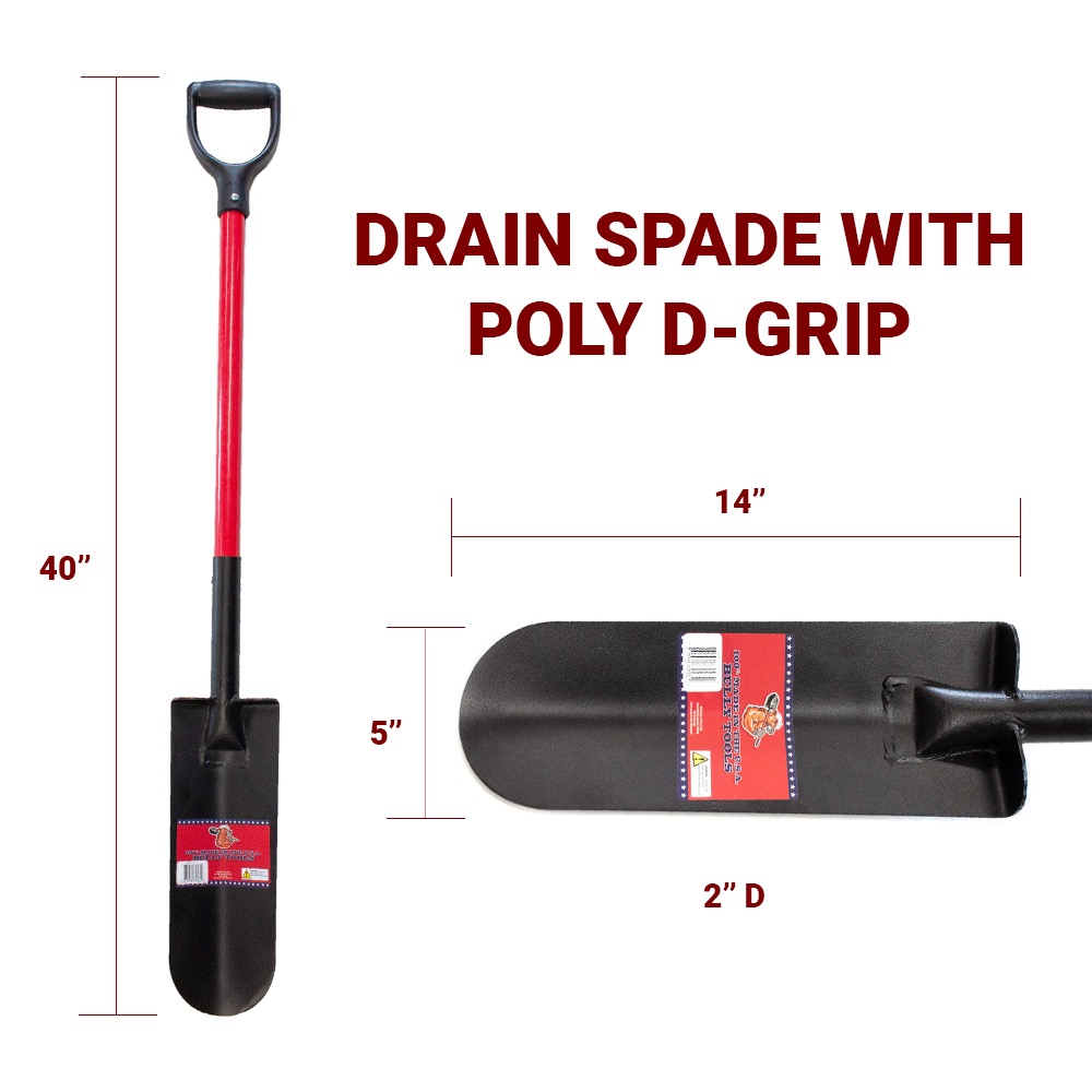 Drain Spade DGrip Drain Spade with Fiberglass Handle and D-Grip dimensions