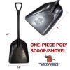 One-Piece Poly Scoop/Shovel dimensions