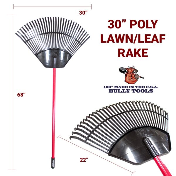 30" Poly Lawn/Leaf Rake dimensions