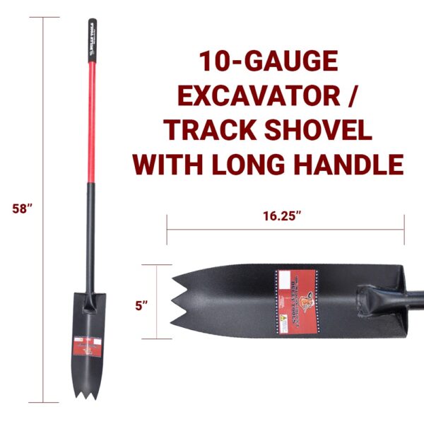 Track Shovel with Long Handle dimensions