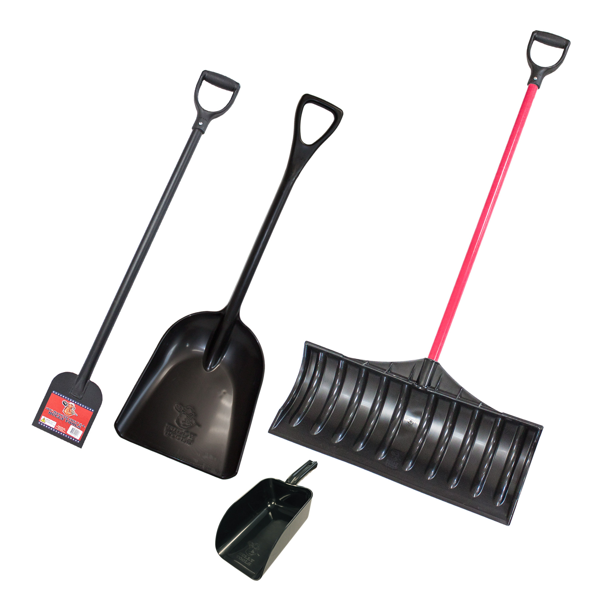 Bully Tools 92801 42-Inch One-Piece Poly Scoop D-Grip Shovel Five Pack 