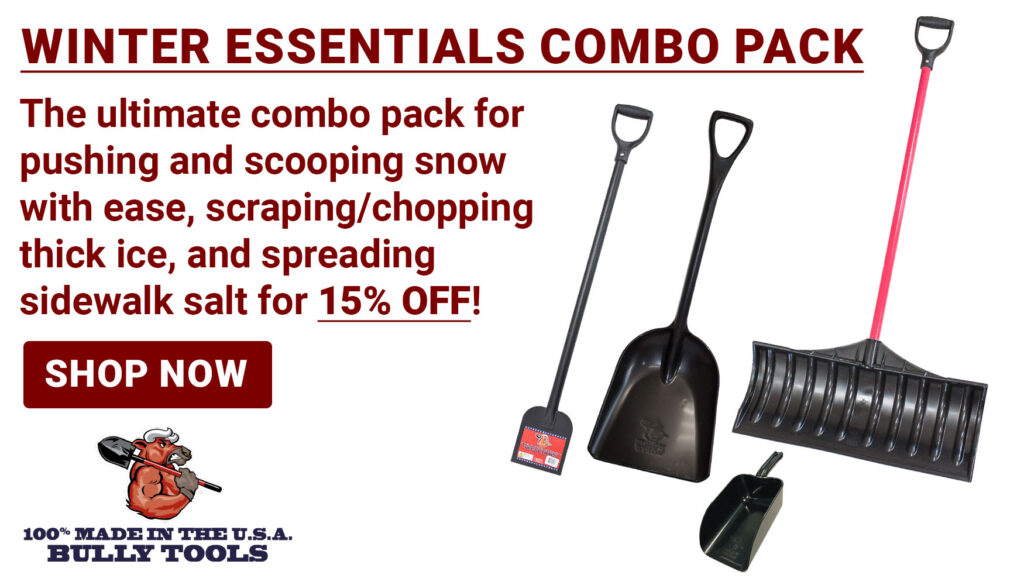 The ultimate combo pack for pushing and scooping snow with ease, scraping/chopping thick ice, and spreading sidewalk salt for 15% OFF